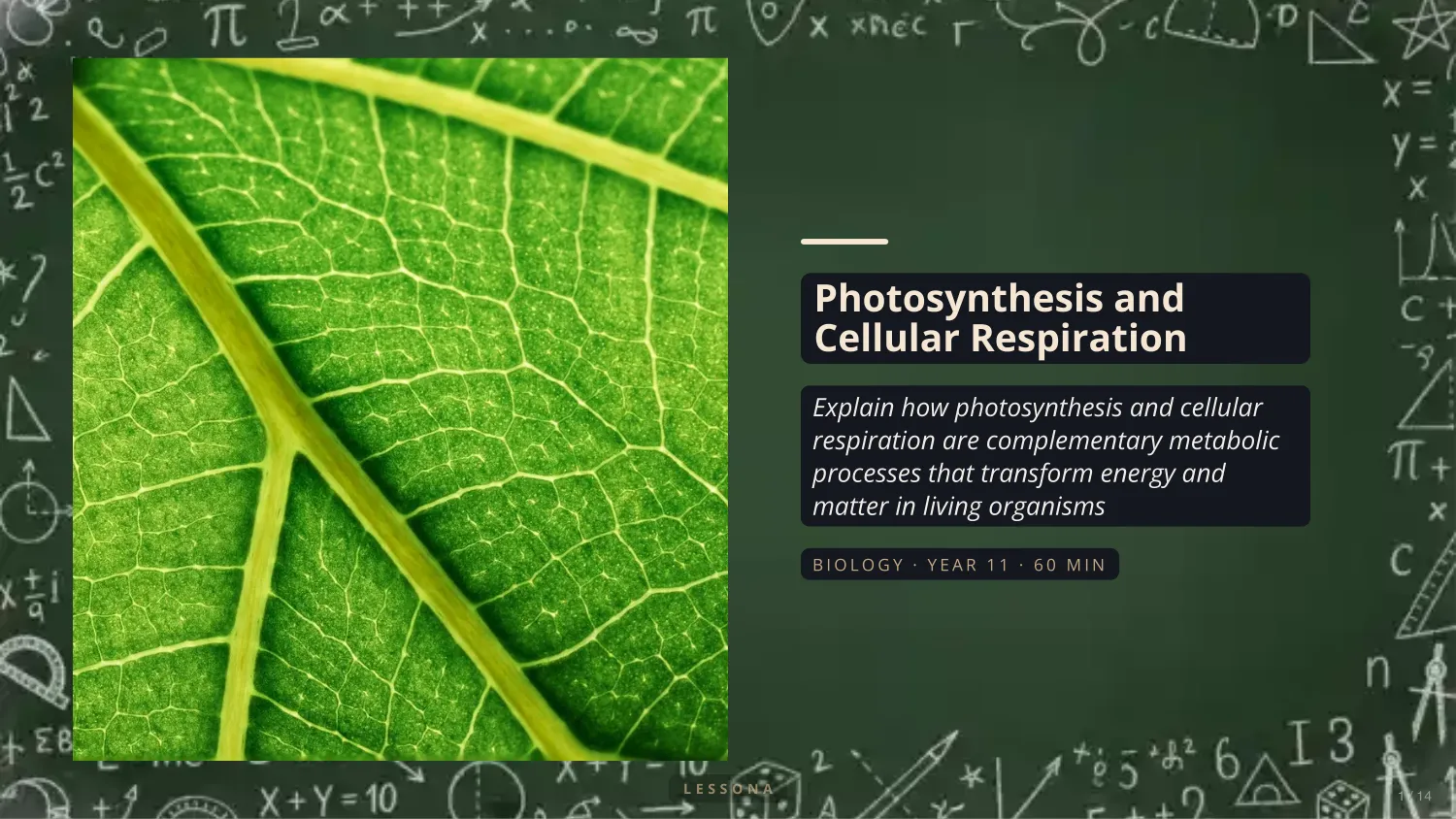 A presentation slide Lessona generated from a lesson plan